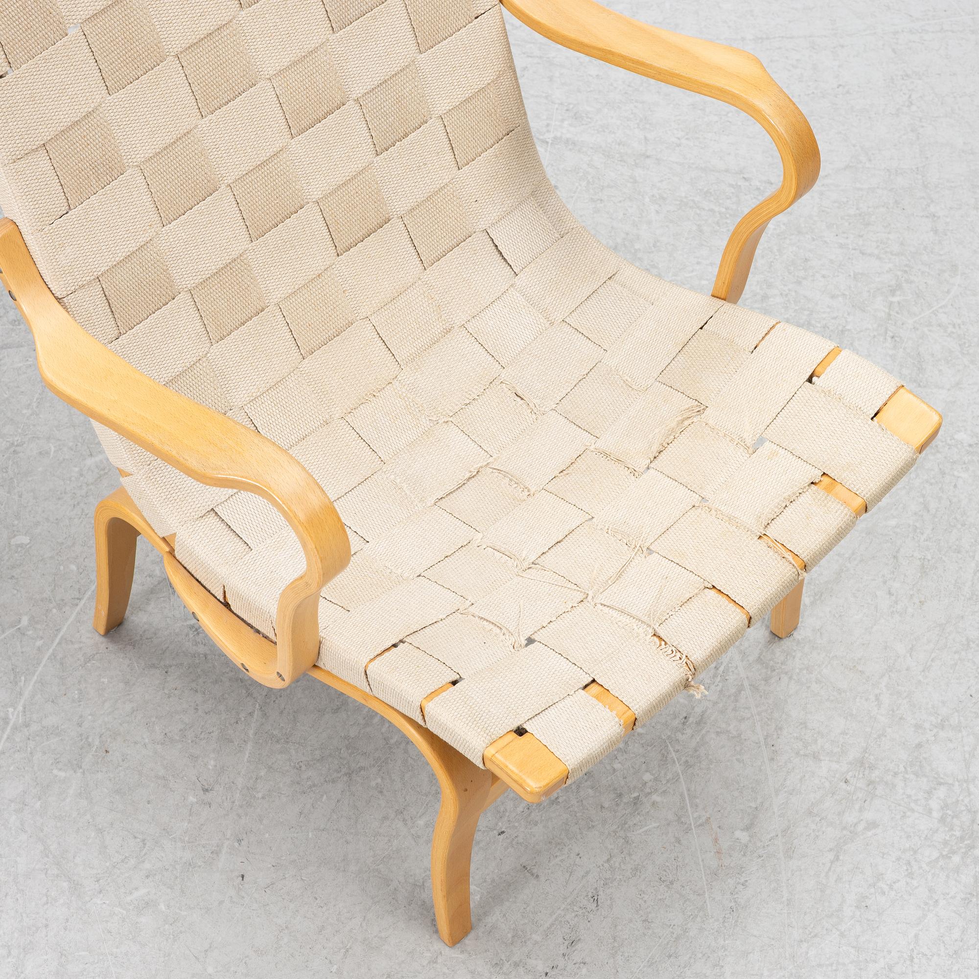 Bruno Mathsson, a pair of armchairs, "Eva", DUX, late 20th century.