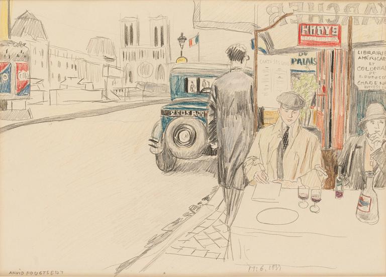 ARVID FOUGSTEDT, akvarell, sign o dat 19:6, 1933.