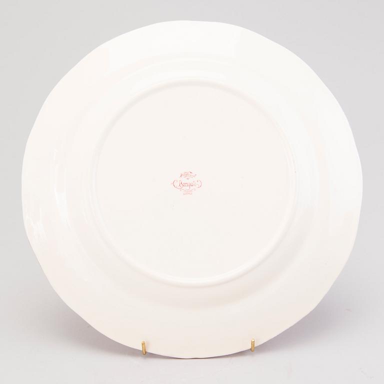 MATSERVIS, 157 delar, flintgods, "Bengali, röd", Rörstrand, 1940-tal.