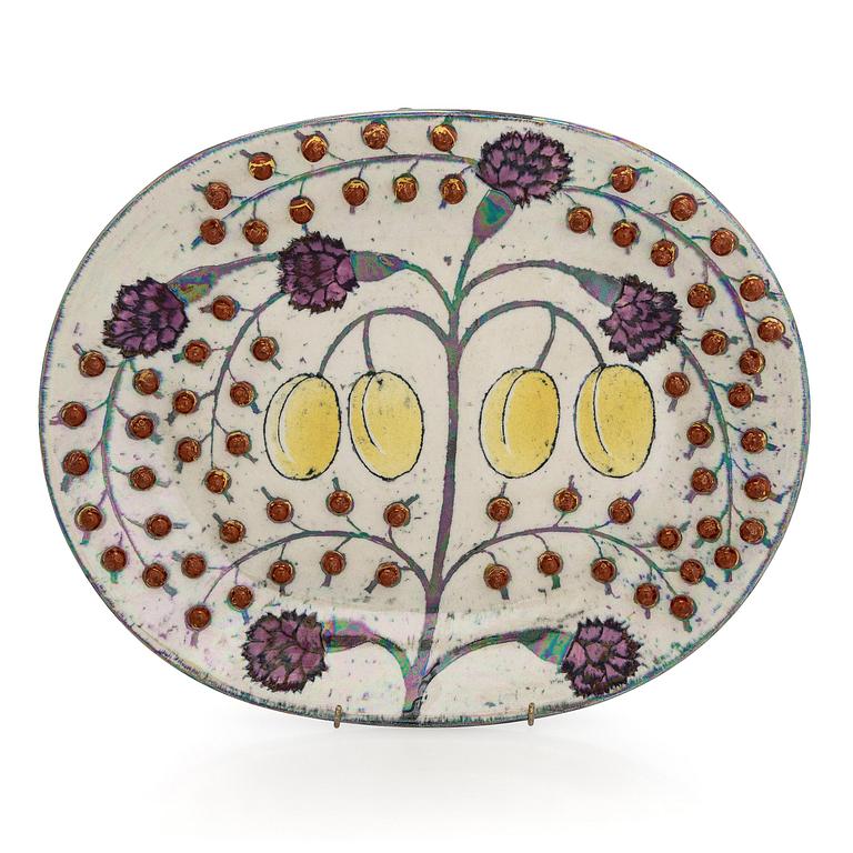 Birger Kaipiainen, Decorative dish, ceramic, signed Kaipiainen Arabia.