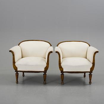 FÅTÖLJER, ett par, art deco, 1930-/40-tal.