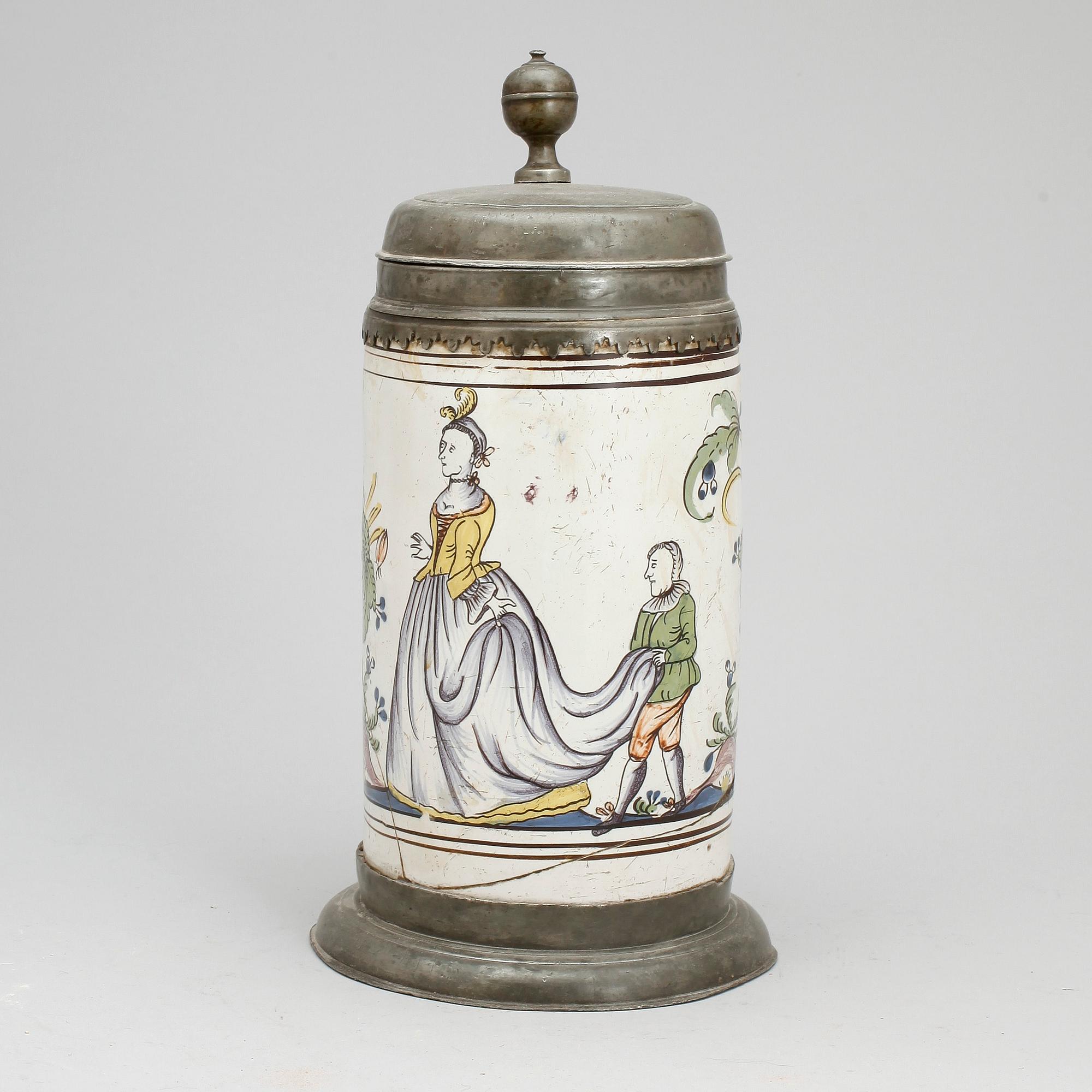 STOP, fajans och tenn, Tyskland, 1700/1800-tal.