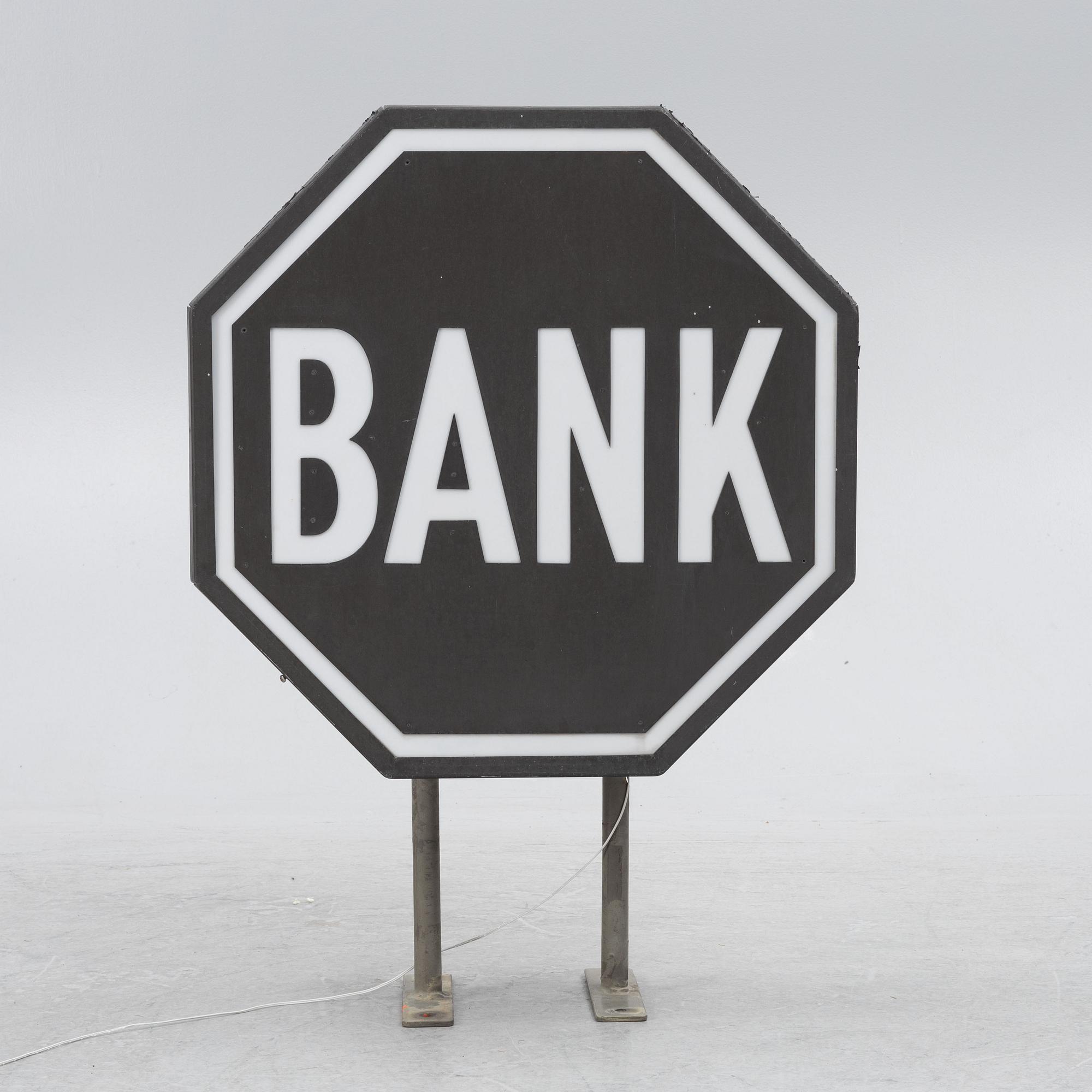Neon sign, "Bank", second half of the 20th century.