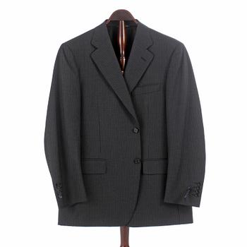 CANALI, a men's grey pinstriped wool suit consisting of jacket and pants, size 52.