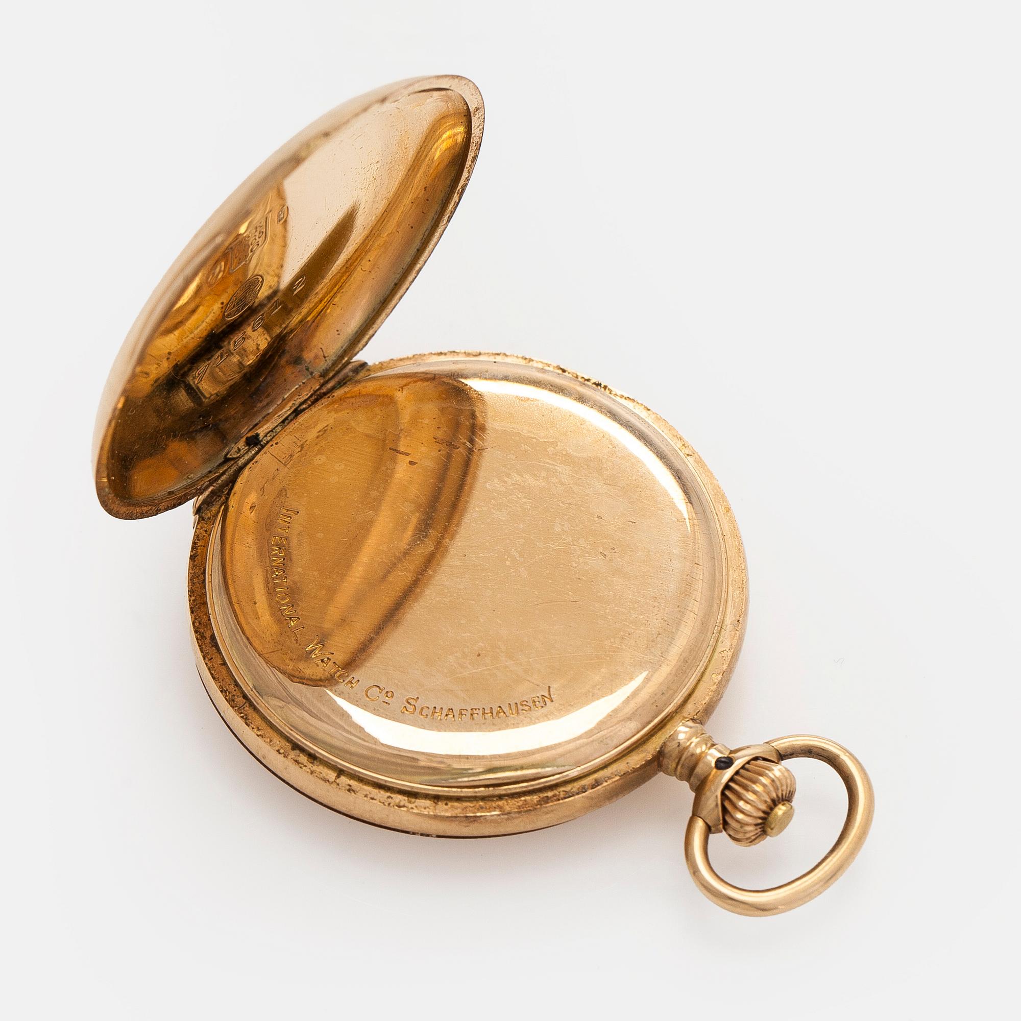 International Watch Co. (IWC),  fickur, 31,5 mm, 14K guld, ankargång, plexiglas.