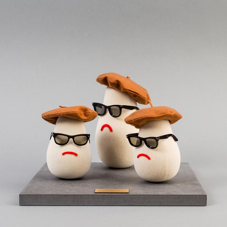 Three jazz mushrooms made by JoAnn Tan Studio for NK 2016.