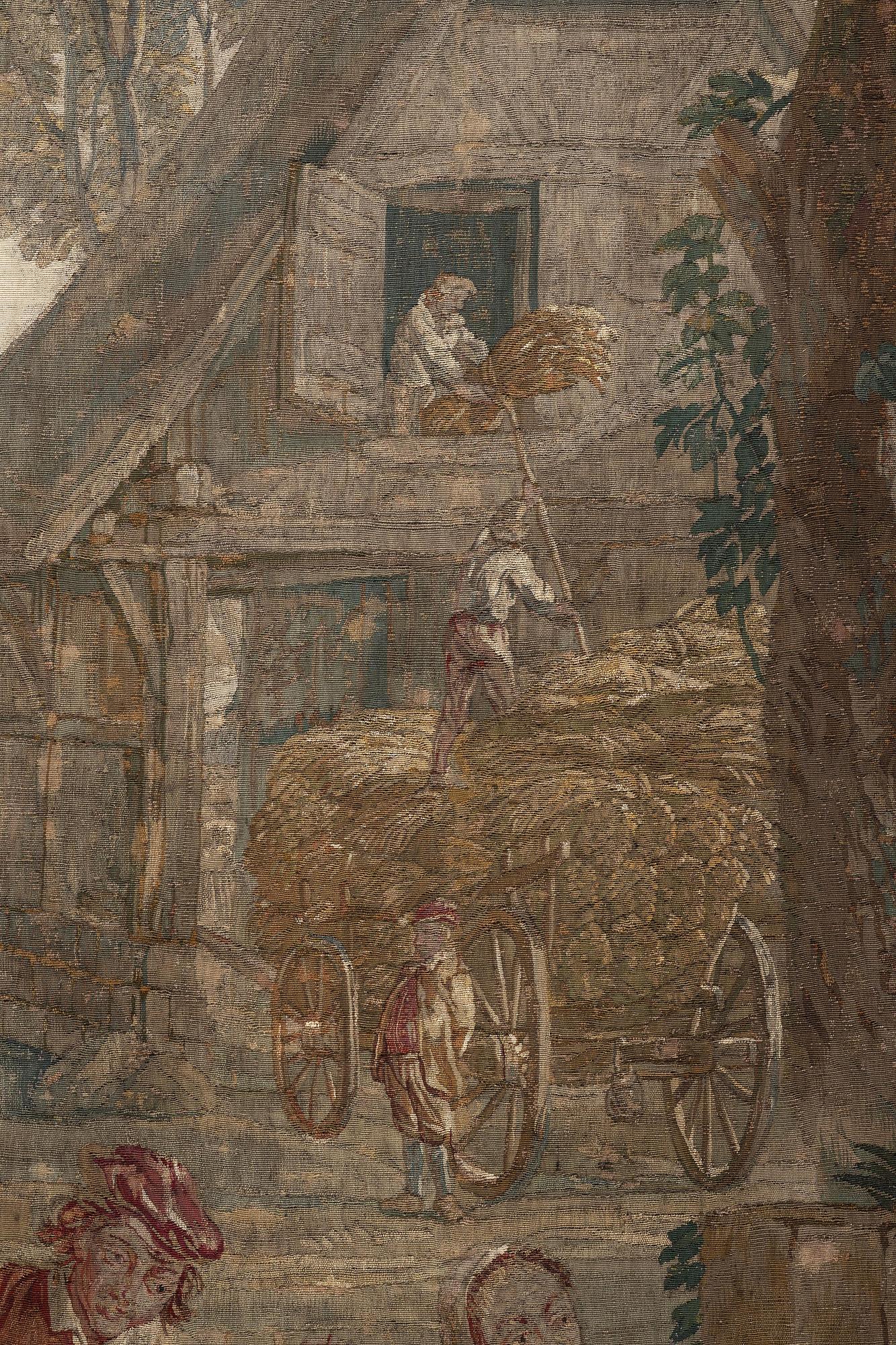 Jacob van der Borcht, vävd tapet, "Kermess" gobelängteknik ca 337 x 278 cm, Bryssel, Flanderna, signerad I. V. D BORCHT & Bryssels stadsmärke.