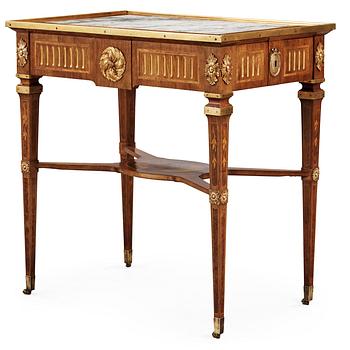 A Gustavian table signed by G Iwersson. Probably private property of Crown Prince Karl (XIV) Johan or Oscar (I).