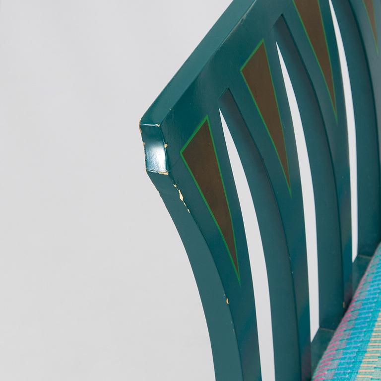 Eliel Saarinen, a pair of 'The Blue Chair' armchairs for Adelta Finland 1980s.