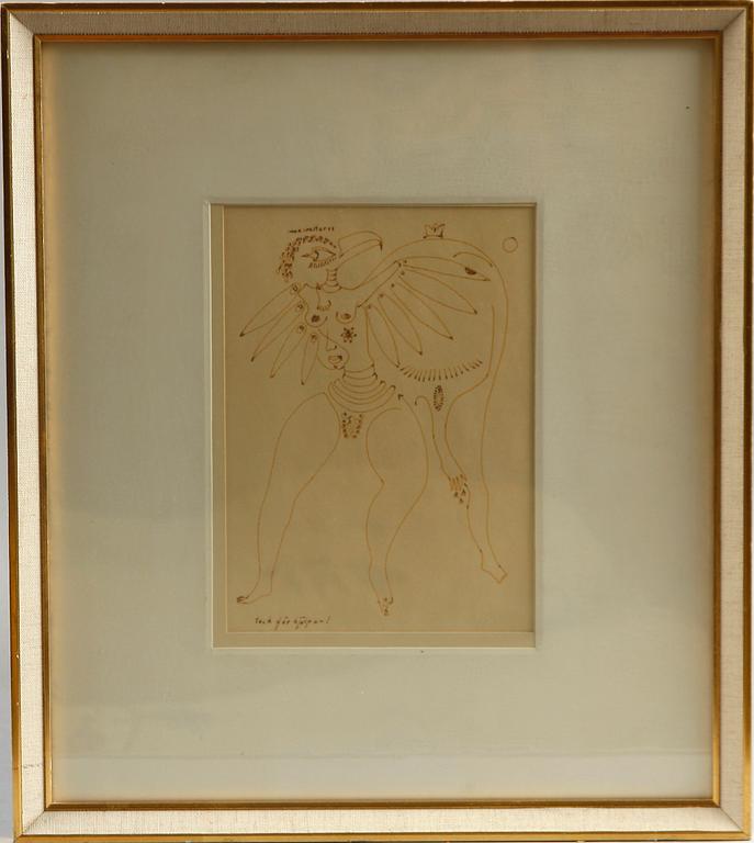 MAX WALTER SVANBERG, teckning, sign.