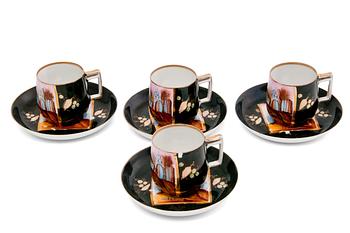 111. A SET OF FOUR CUPS AND SAUCERS.