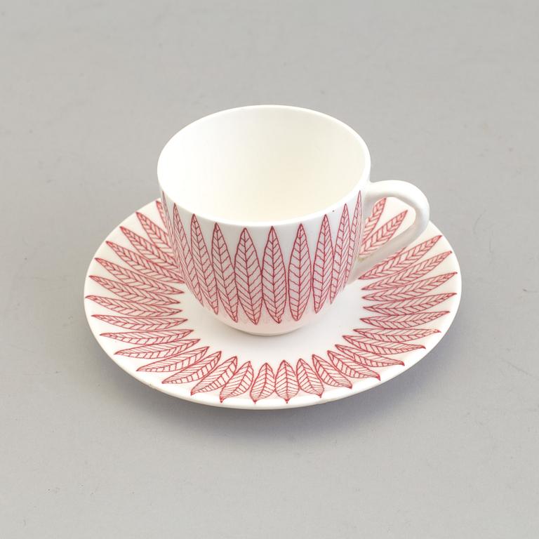 STIG LINDBERG, kaffeservis, 16 delar, benporslin, "Salix", Gustavsberg, 1960/60-tal.