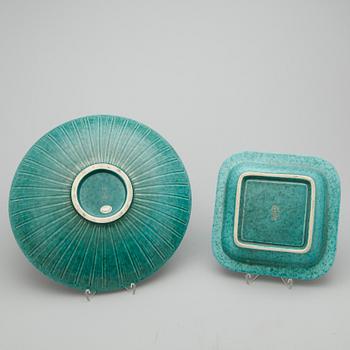 FAT, 2 st, keramik, "Argenta", Wilhelm Kåge, Gustavsberg.