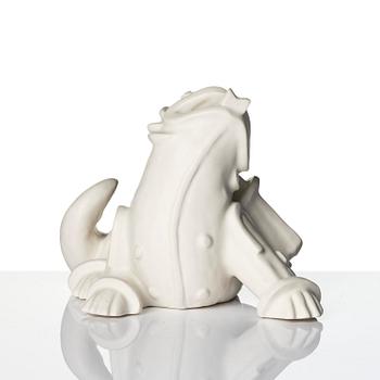 Wilhelm Kåge, a set of two stoneware sculptures of dragon puppies, Gustavsberg, Sweden 1940-50's.
