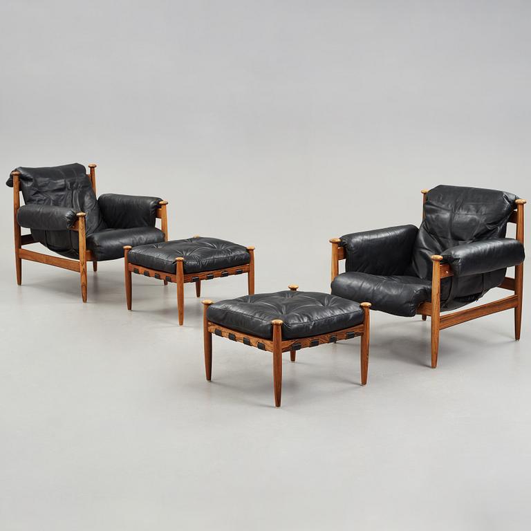 A pair of 'Amiral' easy chair by Eric Merthen.