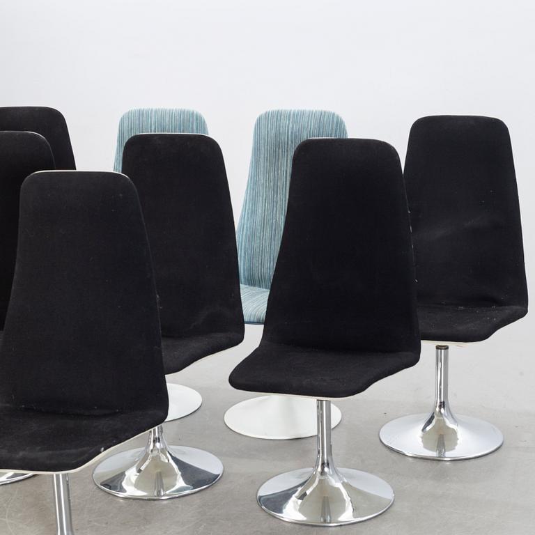 JOHANSON DESIGN, 6+2 chairs, "Viggen", second half of the 20th century.