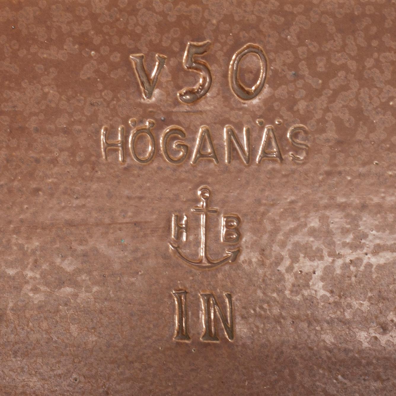 HANDFAT/VASK, saltglaserat stengods, "V50", Höganäs, 1900-talets första hälft.