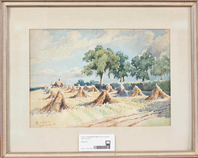 TRISTRAM JAMES ELLIS, akvarell, sign o dat 1913.