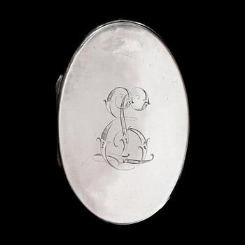 401. SNUFFBOX. Silver. Finland. Made by Johan Henrik Wahlberg in Hämeenlinna 1812.