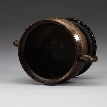 A bronze censer, Qing dynasty.