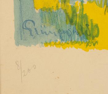 Isaac Grünewald, lithograph in colours, signed 8/200.