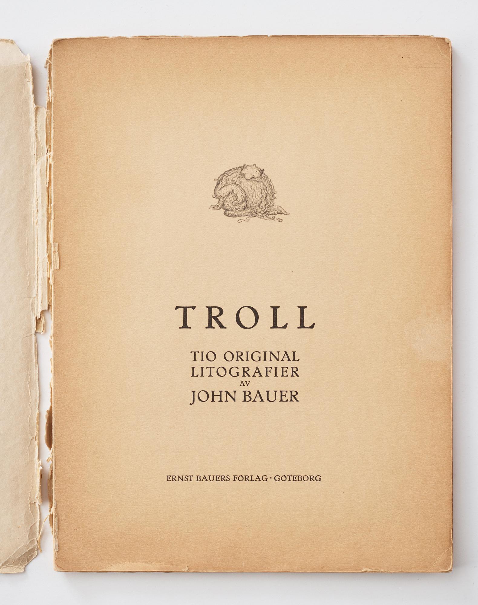 John Bauer, "Troll" 10 litografier i mapp/bok.