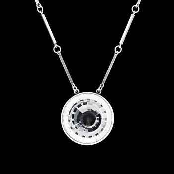 Wiwen Nilsson, a sterling silver and rock crystal pendant and chain, Lund, Sweden 1965.