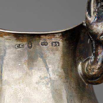 GRÄDDKANNA, silver, Christopher Creutz, Stockholm, 1858. Vikt ca 152g.