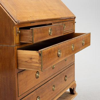 A late Gustavian mahogany secretaire by E. Nyström (master in Stockholm 1773-88).