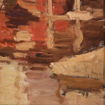 ELLIS WALLIN, oil on canvas, signed Ellis Wallin and dated -49.