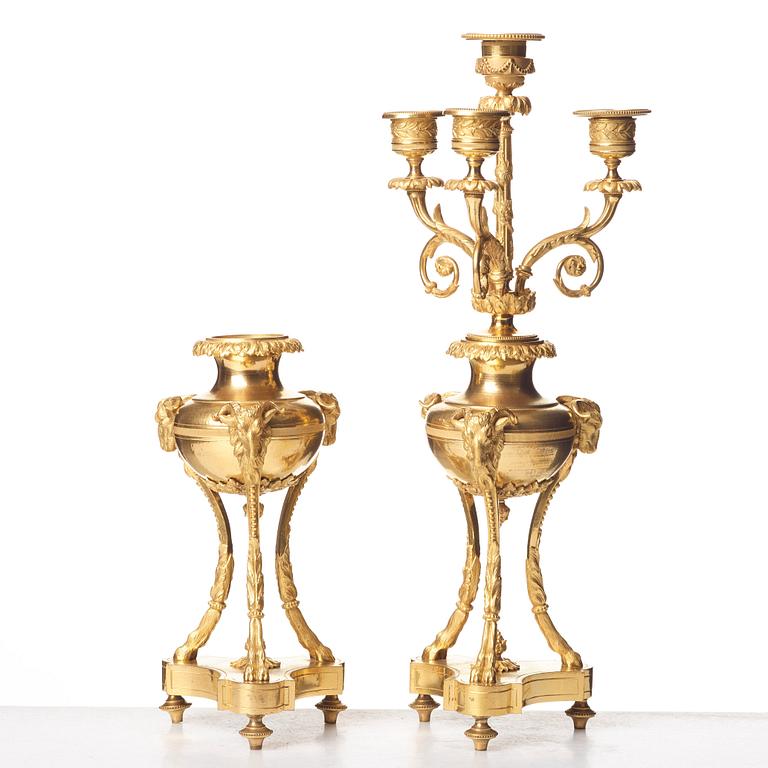 A pair of French Louis XVI-style four-light candelabra, second half of the 1800's.