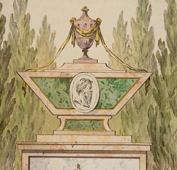 Gustaf III, inscribed, Grave monument.