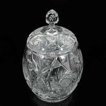 BÅLSKÅL med LOCK, glas, 1900-tal.