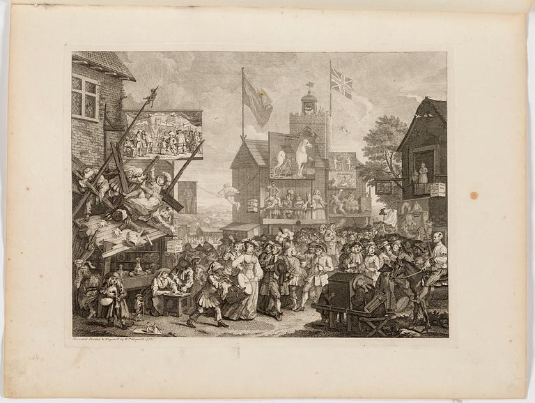 WILLIAM HOGARTH, "Southwark Fair", Copper engraving, 1733-1734.