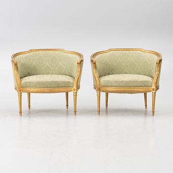 Fåtöljer ett par, Louis XVI-stil, 1900-tales början.