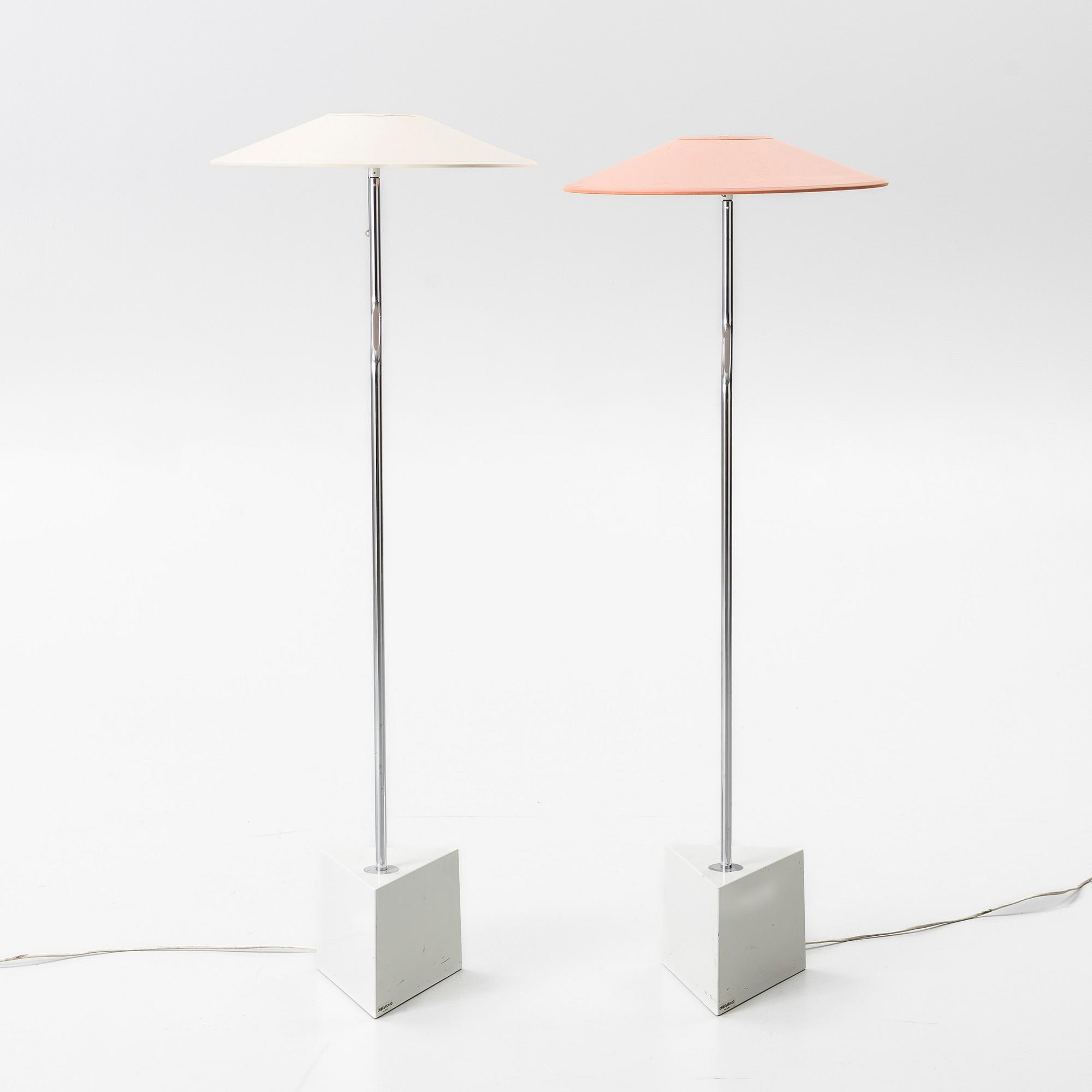 Lars Bessfelt & Christian von Sydow, floor lamps, 2 pcs, "Triggy", Atelier Lyktan, Åhus, 1980s.