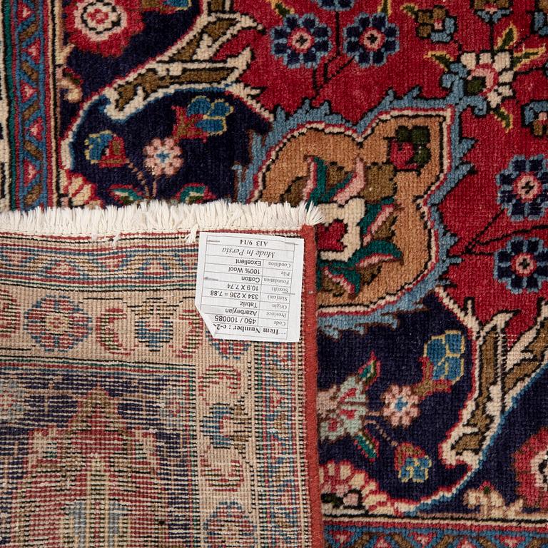 Tabriz rug, old, approximately 334x236 cm.