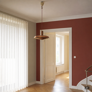 Poul Henningsen, a copper ceiling lamp "PH Tallerken", Louis Poulsen Denmark, second half of the 20th century.