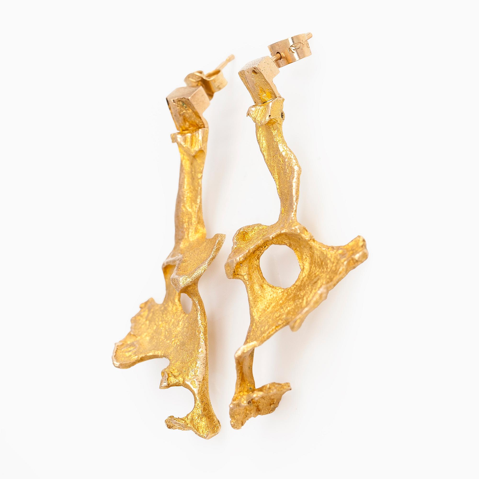 Björn Weckström, korvakorut, ”Flamingo”, 14K kultaa, Lapponia 1969.