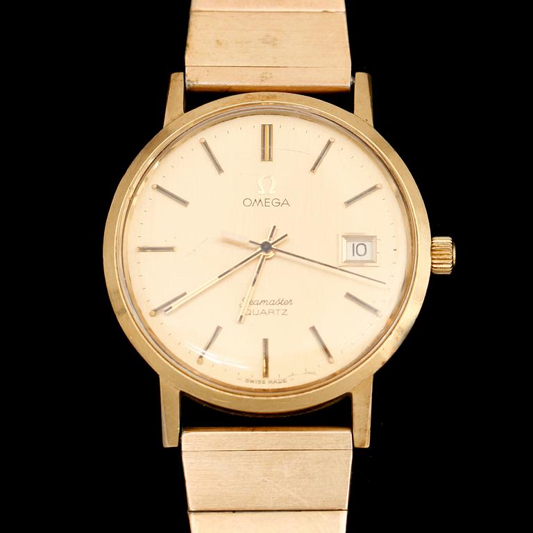 HERRARMBANDSUR, 18 k, Omega Seamaster Quartz.