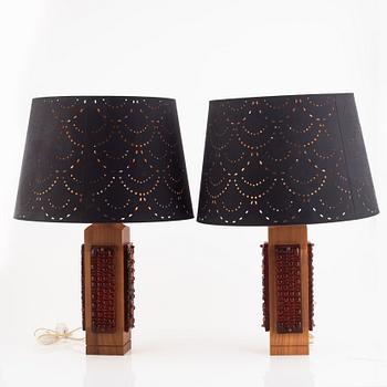 Table lamps, a pair, 1960s/70s.