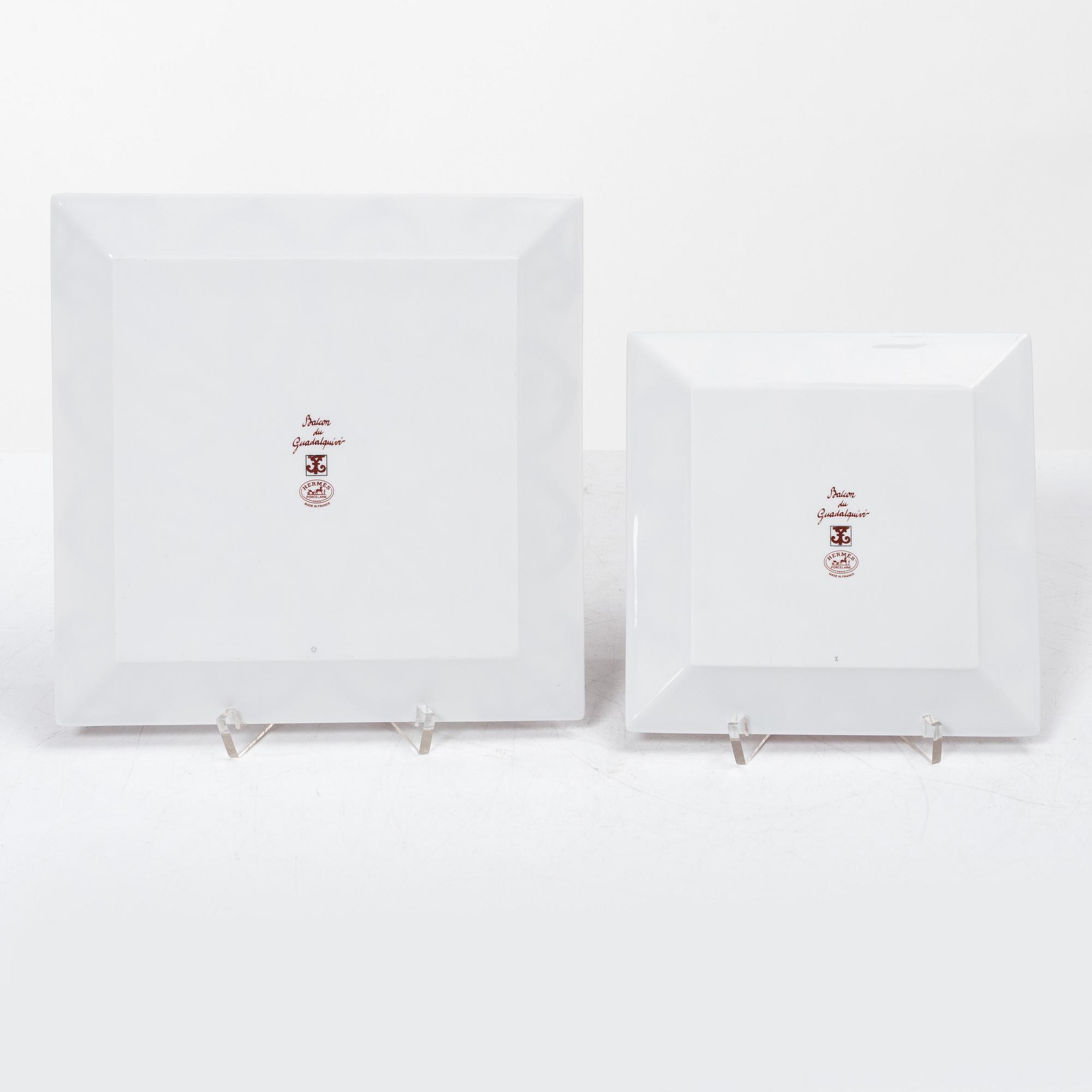 Hermès, Fat, 2 pcs, porcelain, "Balcon du Guadalquivir".