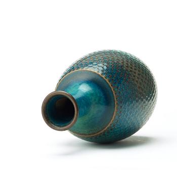 Stig Lindberg, A Stig Lindberg turqouise glazed stoneware vase, Gustavsberg Studio, Sweden 1964.