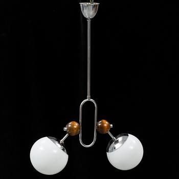 A chromed ceiling light, 1930's.