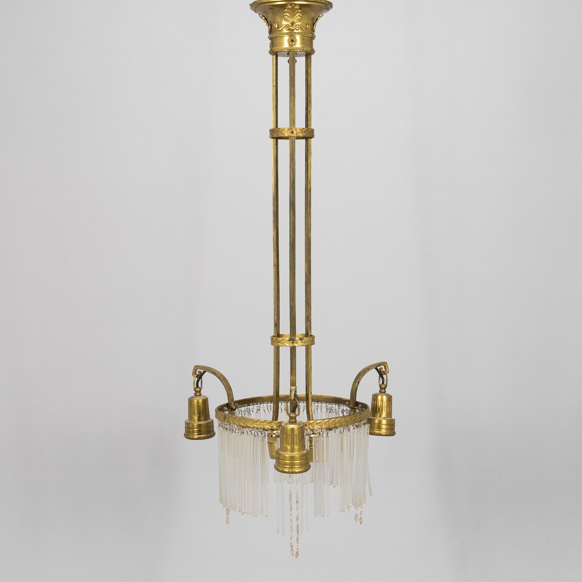 An Art Nouveau ceiling lamp, circa 1900.