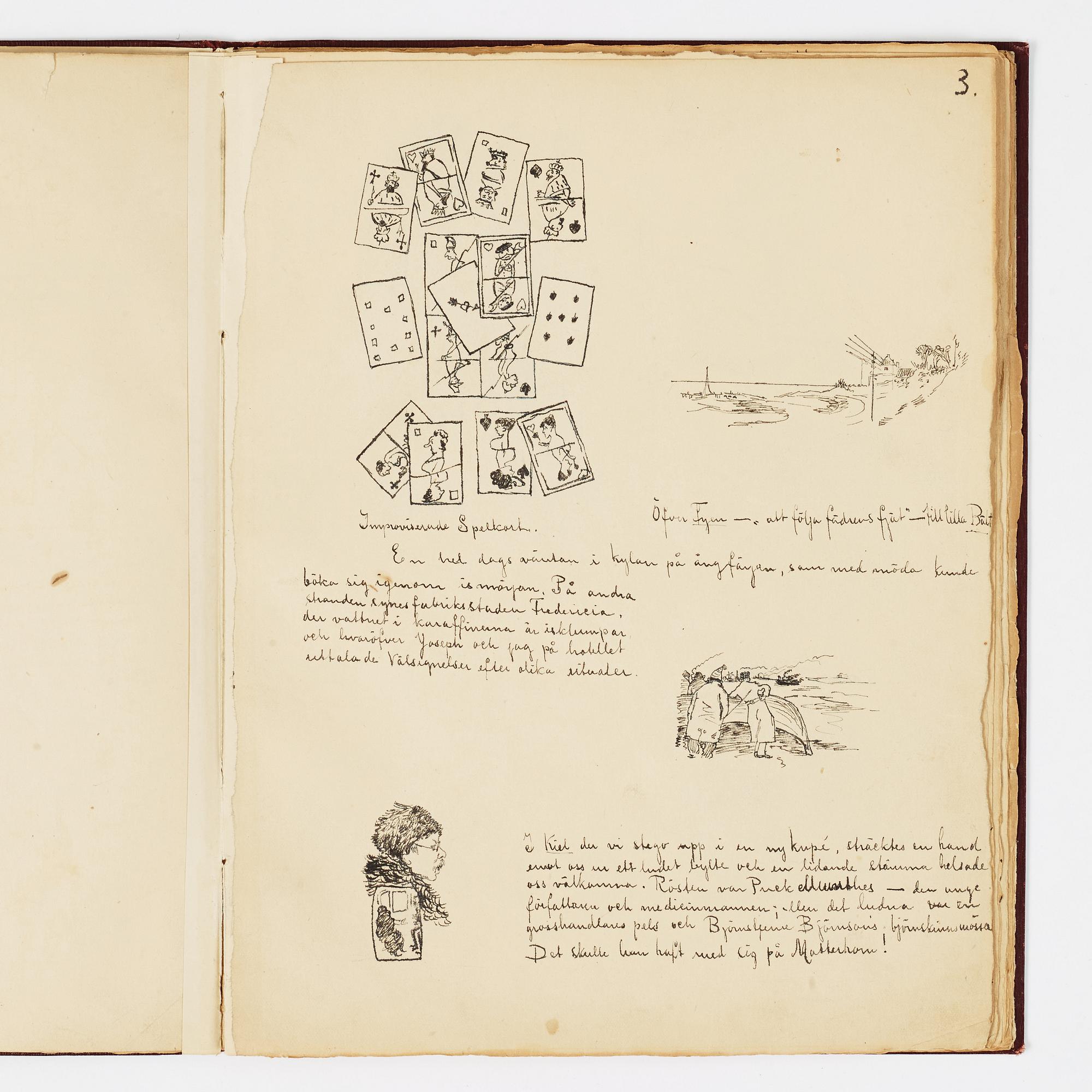 Carl Larsson, CARL LARSSON, illustrated travel story, "Från Stockholm till Messina" (From Stockholm to Messina), 1886.