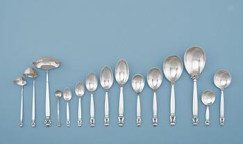 709. A Johan Rohde set of 340 pcs 'Acorn' flatware, by Georg Jensen, Copenhagen 1945-54.