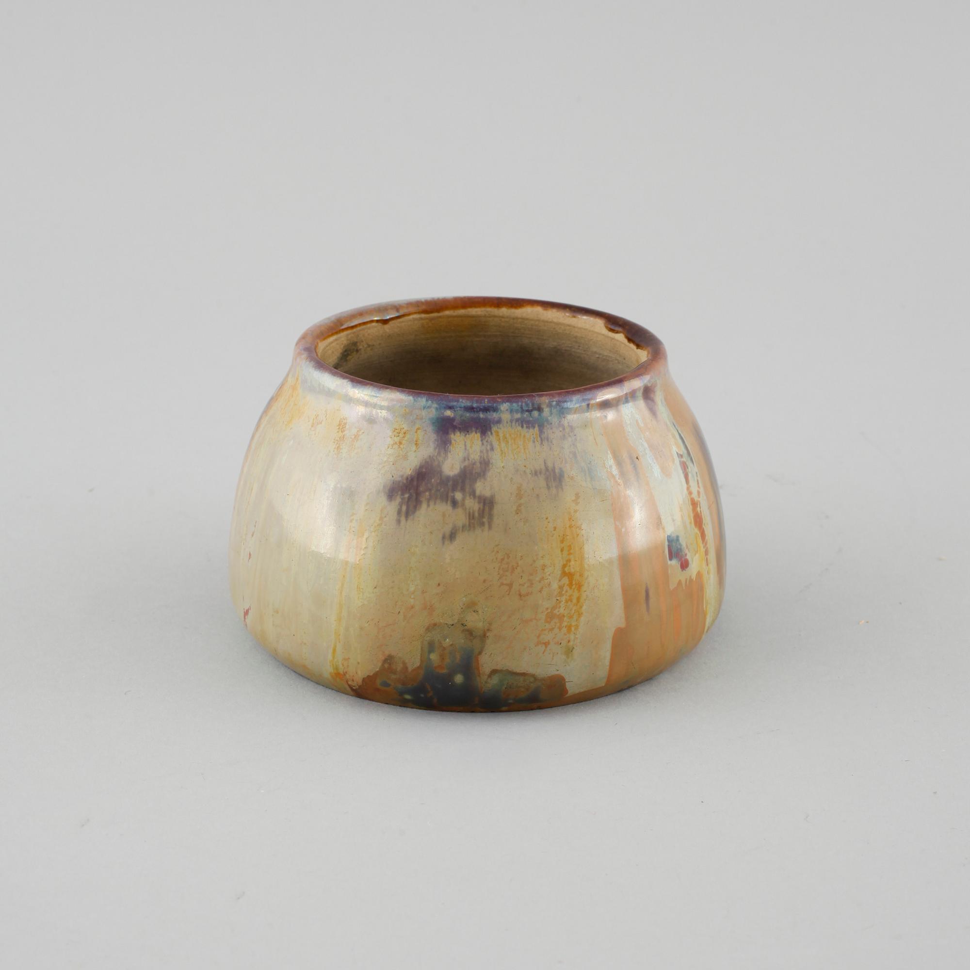 A signed ceramic bowl by Clement Massier, Golfe Juan, first half of the 20th century.