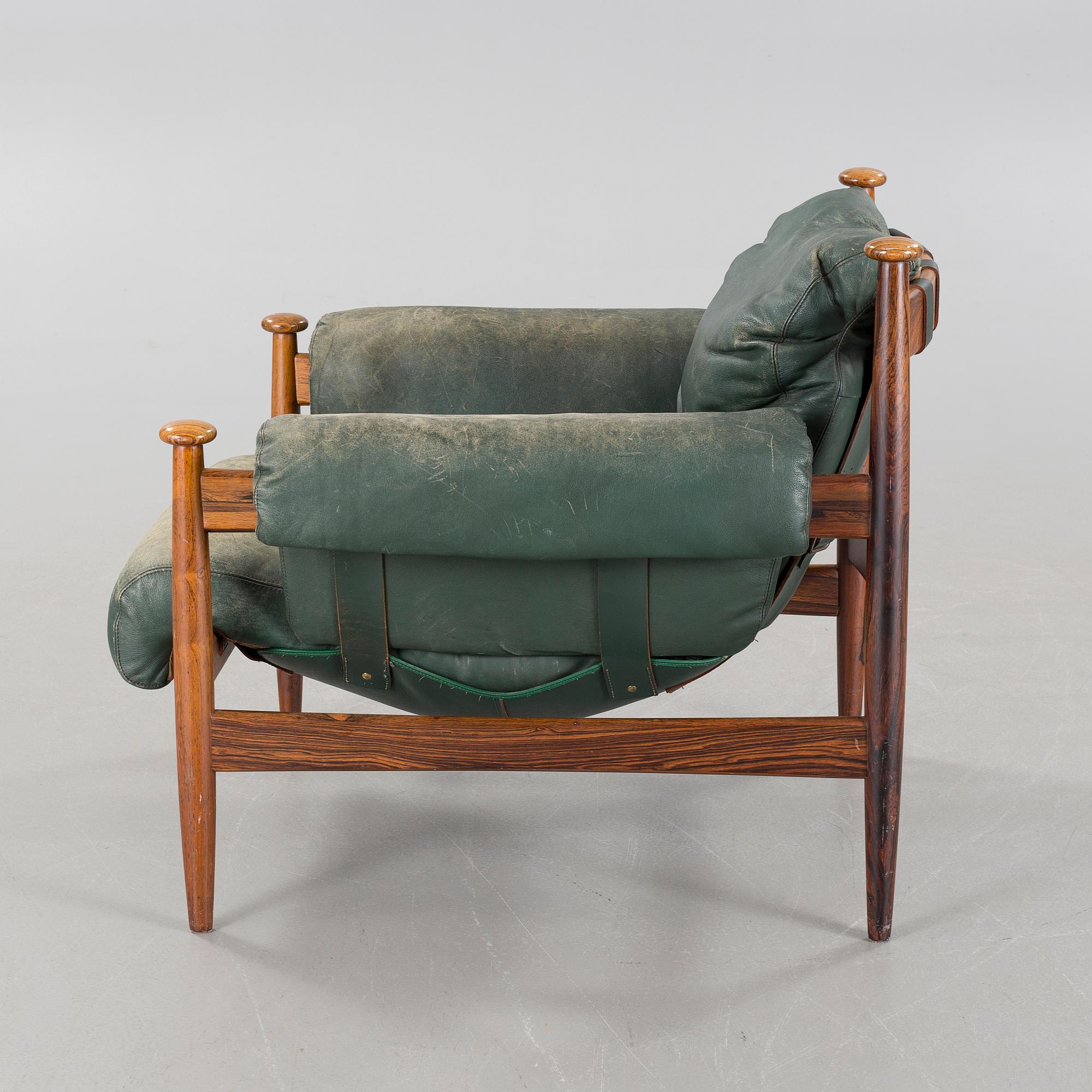 ERIC MERTHEN, fåtölj, "Amiral", Industri IRE, Skillingaryd, 1960-tal. CITES-intyg.