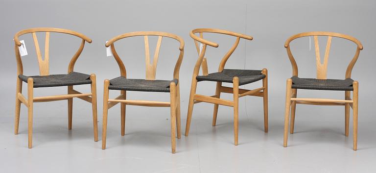 KARMSTOLAR, 4 st, "Y-stolen", Hans J Wegner för Carl Hansen.